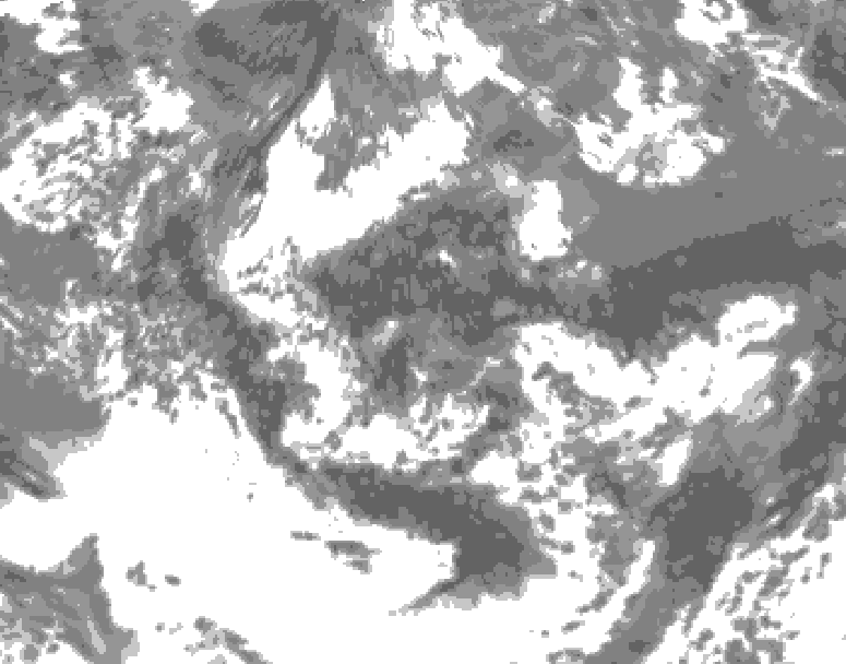 GDPS total cloud 120 hour forecast chart for Canada based on 2026/06/13 0000Z data