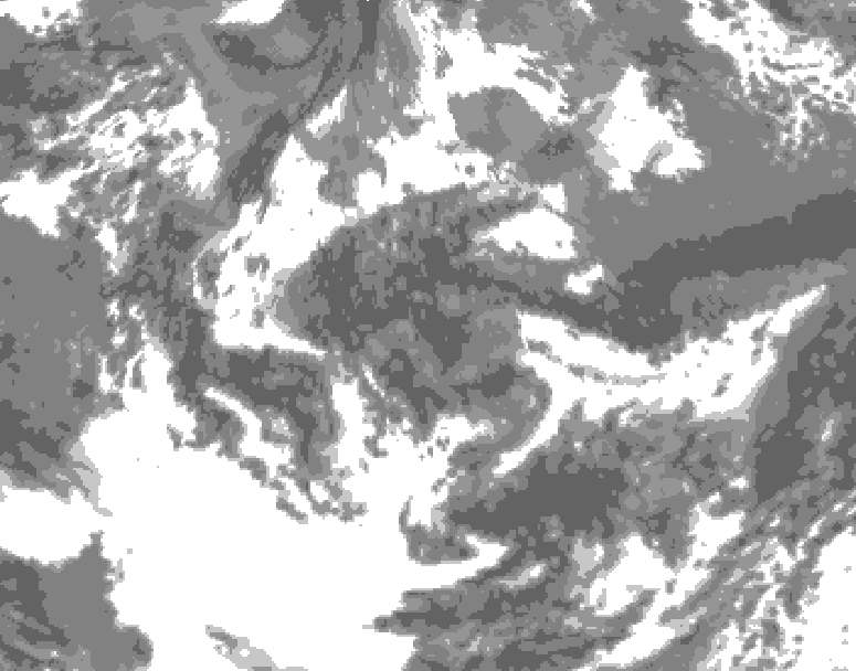 GDPS total cloud 132 hour forecast chart for Canada based on 2026/06/13 0000Z data