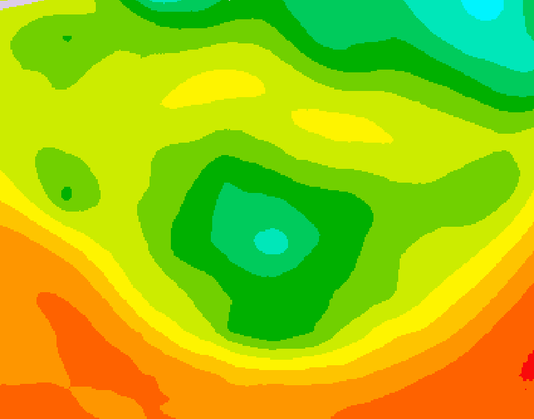 GDPS 500 millibar geopotential height 102 hour forecast chart for Canada based on 2026/06/14 0000Z data