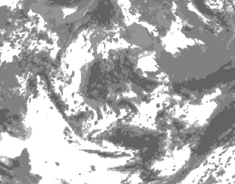 GDPS total cloud 102 hour forecast chart for Canada based on 2026/06/14 0000Z data