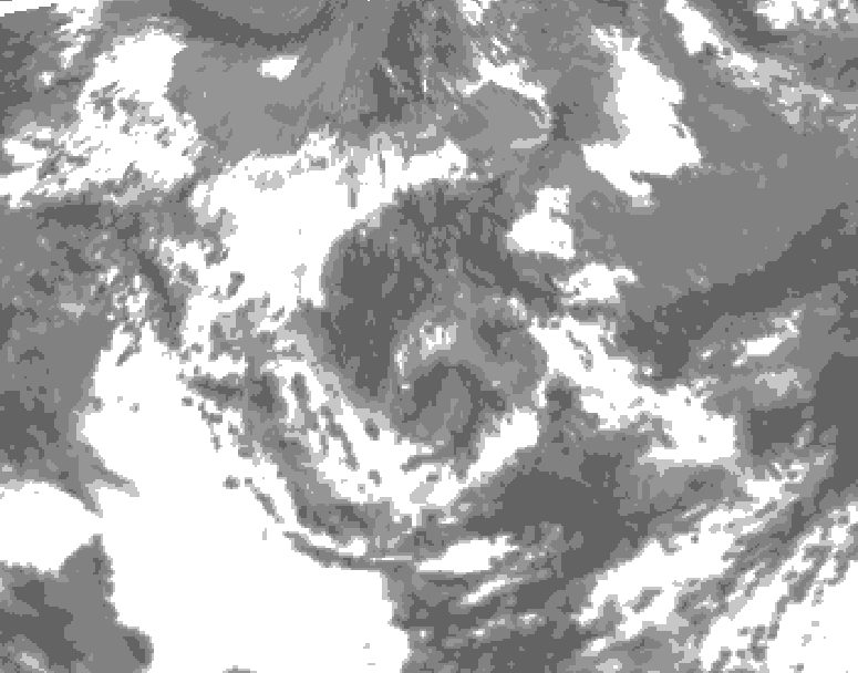 GDPS total cloud 096 hour forecast chart for Canada based on 2026/06/14 1200Z data