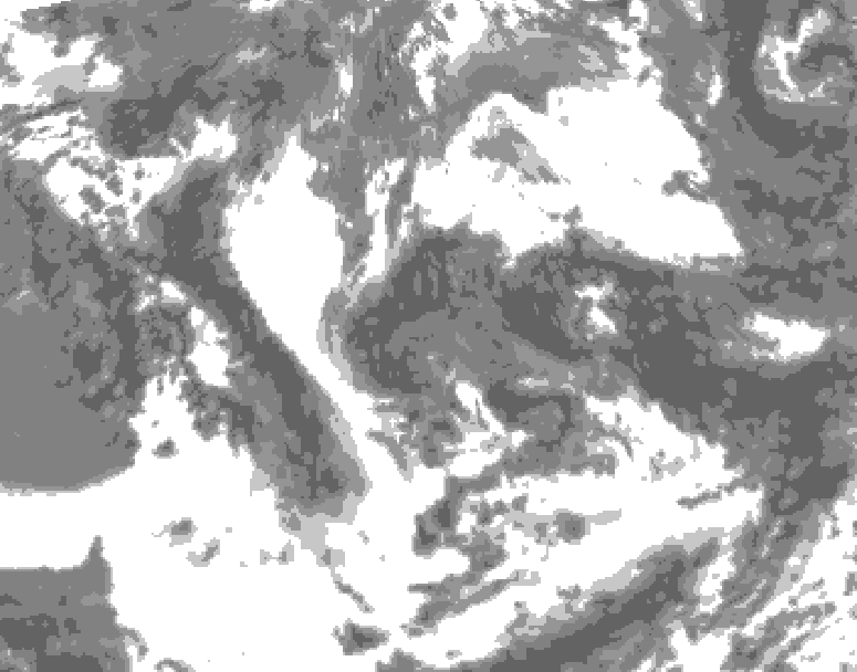 GDPS total cloud 024 hour forecast chart for Canada based on 2026/06/15 1200Z data