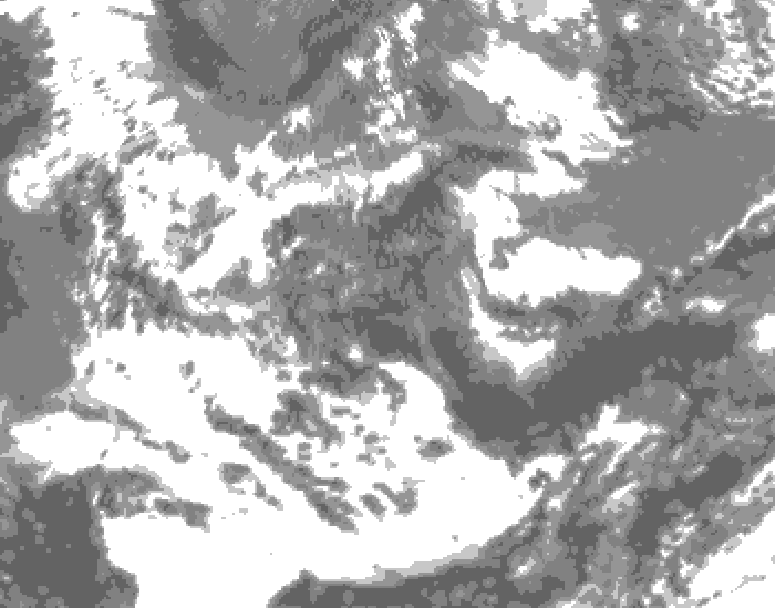 GDPS total cloud 096 hour forecast chart for Canada based on 2026/06/15 1200Z data