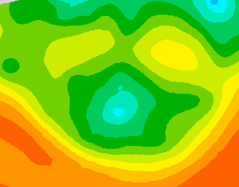 GDPS 500 millibar geopotential height 036 hour forecast chart for Canada based on 2026/06/16 0000Z data