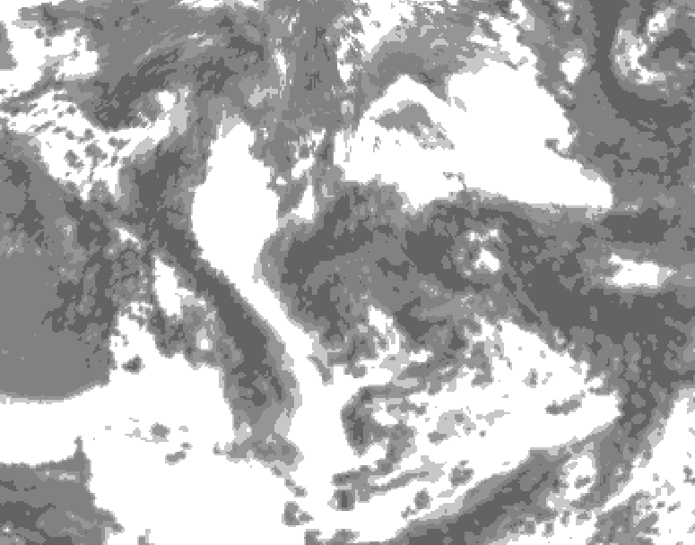 GDPS total cloud 012 hour forecast chart for Canada based on 2026/06/16 0000Z data