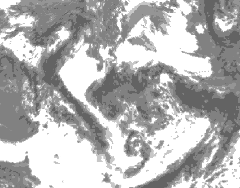 GDPS total cloud 018 hour forecast chart for Canada based on 2026/06/16 0000Z data