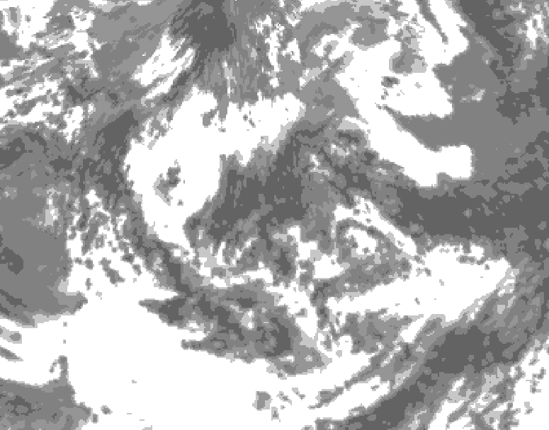 GDPS total cloud 030 hour forecast chart for Canada based on 2026/06/16 0000Z data