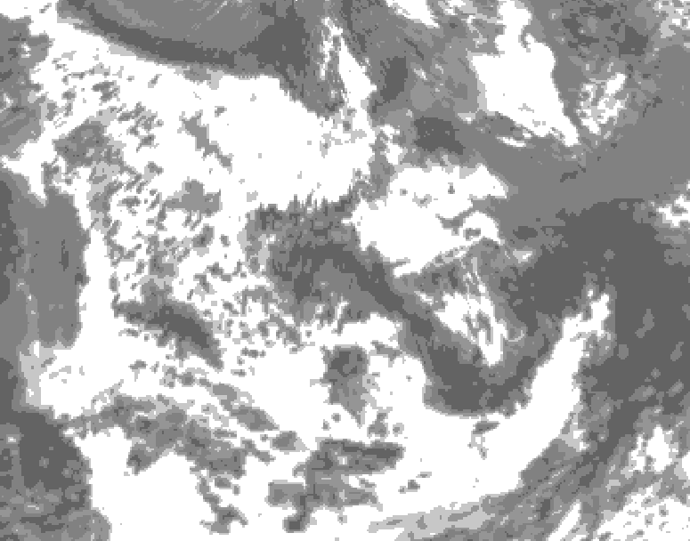 GDPS total cloud 102 hour forecast chart for Canada based on 2026/06/16 0000Z data