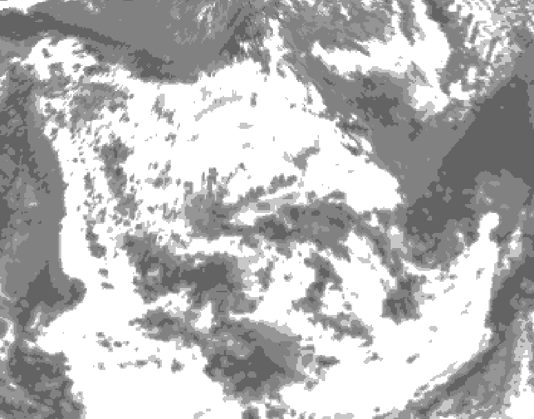 GDPS total cloud 126 hour forecast chart for Canada based on 2026/06/16 0000Z data