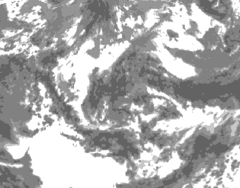 GDPS total cloud 024 hour forecast chart for Canada based on 2026/06/16 1200Z data