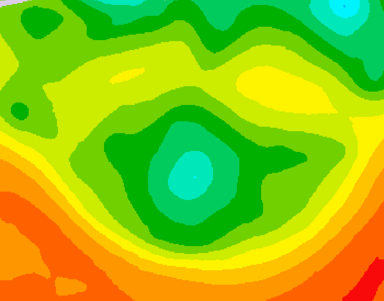 GDPS 500 millibar geopotential height 018 hour forecast chart for Canada based on 2026/06/17 0000Z data