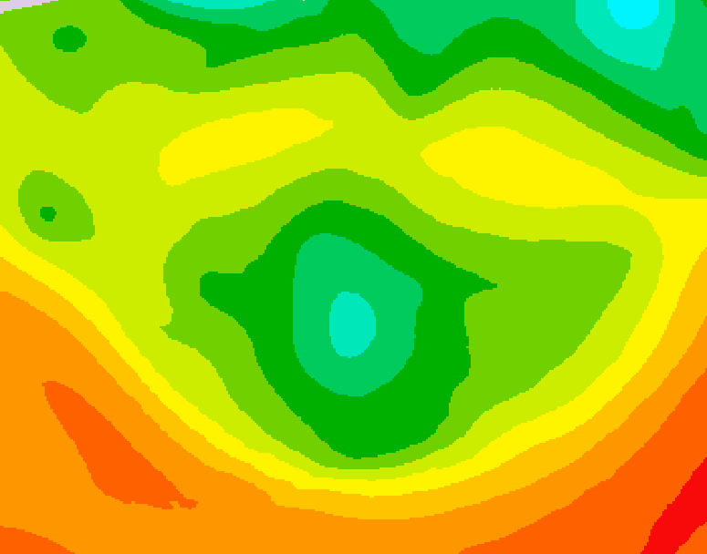 GDPS 500 millibar geopotential height 024 hour forecast chart for Canada based on 2026/06/17 0000Z data