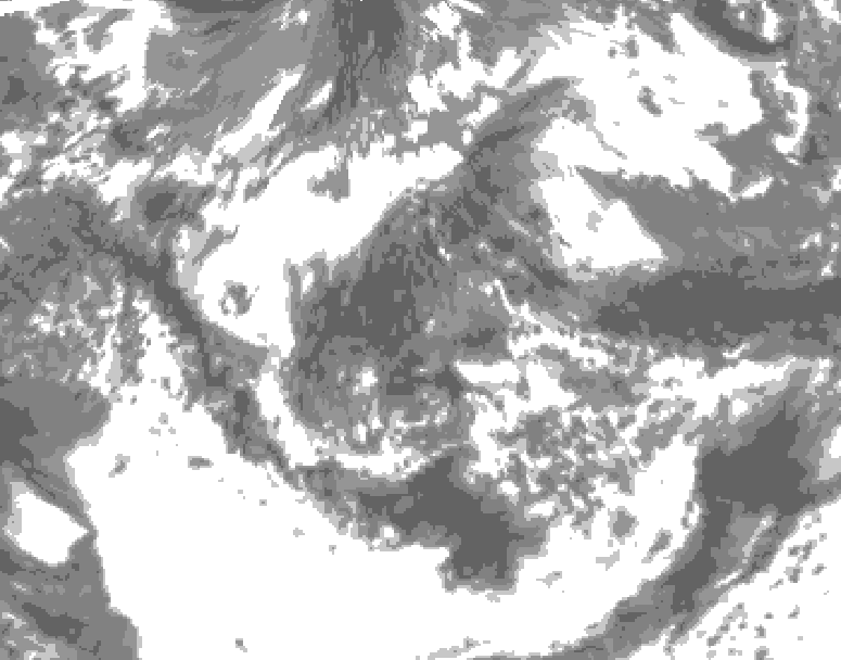GDPS total cloud 018 hour forecast chart for Canada based on 2026/06/17 0000Z data