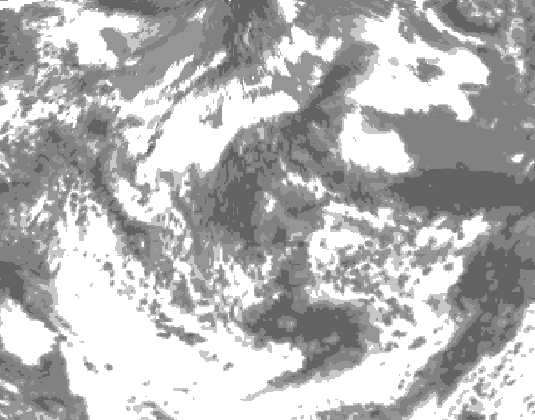 GDPS total cloud 024 hour forecast chart for Canada based on 2026/06/17 0000Z data