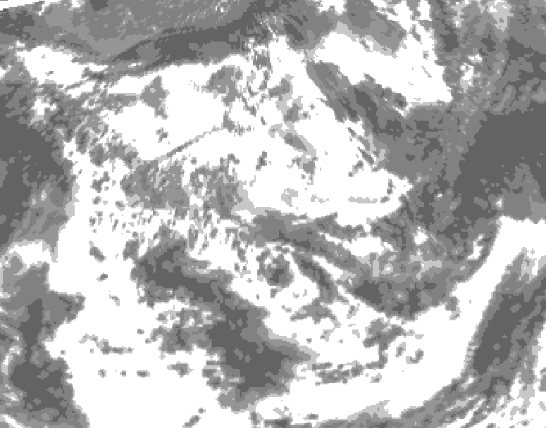 GDPS total cloud 102 hour forecast chart for Canada based on 2026/06/17 0000Z data