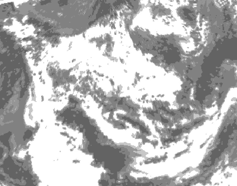 GDPS total cloud 096 hour forecast chart for Canada based on 2026/06/17 1200Z data