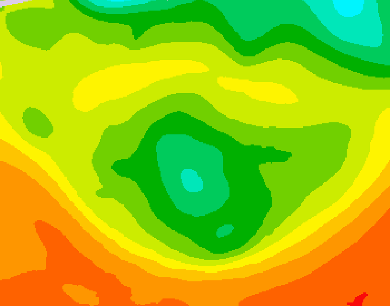 GDPS 500 millibar geopotential height 006 hour forecast chart for Canada based on 2026/06/18 0000Z data
