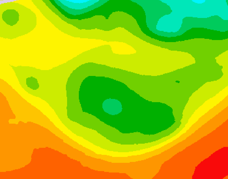GDPS 500 millibar geopotential height 024 hour forecast chart for Canada based on 2026/06/18 0000Z data