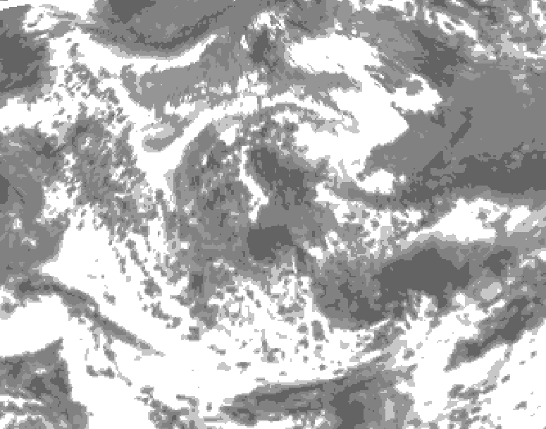 GDPS total cloud 024 hour forecast chart for Canada based on 2026/06/18 0000Z data