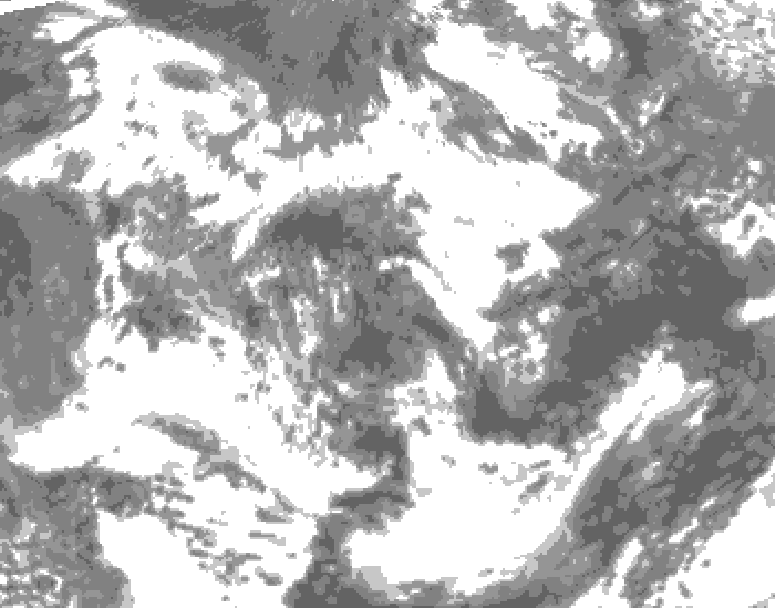 GDPS total cloud 018 hour forecast chart for Canada based on 2026/06/19 0000Z data