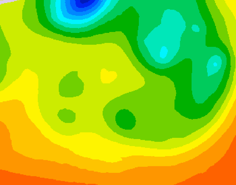 GDPS 500 millibar geopotential height 036 hour forecast chart for Canada based on 2026/06/20 0000Z data