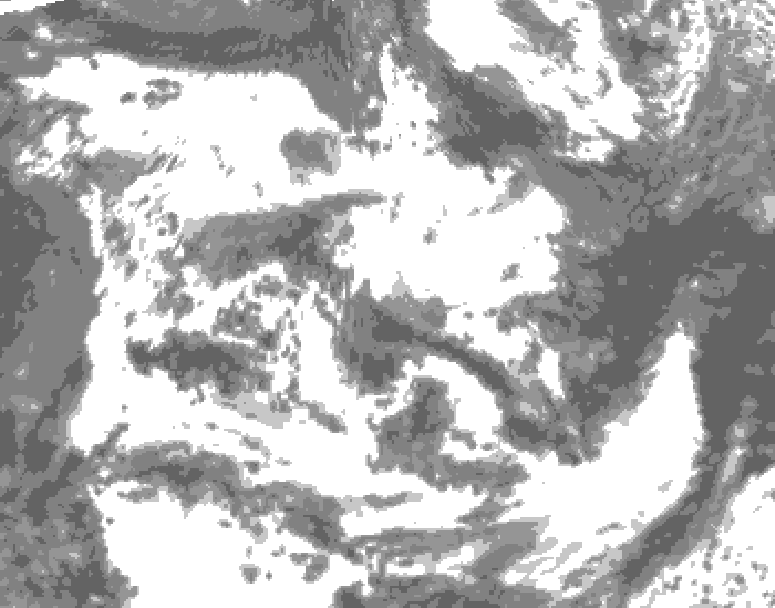 GDPS total cloud 012 hour forecast chart for Canada based on 2026/06/20 0000Z data