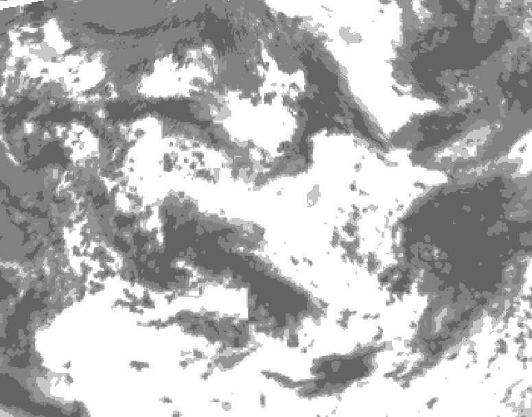 GDPS total cloud 198 hour forecast chart for Canada based on 2026/06/20 0000Z data
