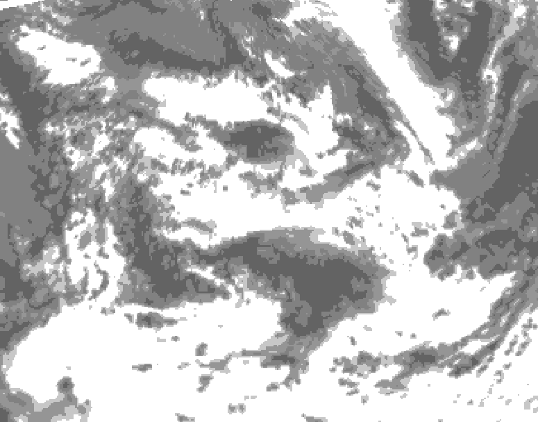 GDPS total cloud 222 hour forecast chart for Canada based on 2026/06/20 0000Z data