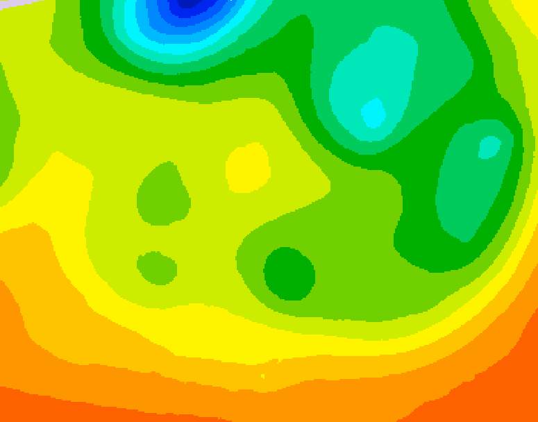 GDPS 500 millibar geopotential height 012 hour forecast chart for Canada based on 2026/06/21 0000Z data