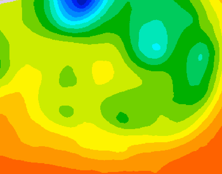 GDPS 500 millibar geopotential height 018 hour forecast chart for Canada based on 2026/06/21 0000Z data