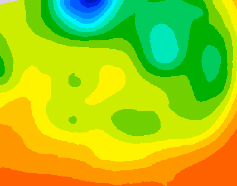 GDPS 500 millibar geopotential height 024 hour forecast chart for Canada based on 2026/06/21 0000Z data