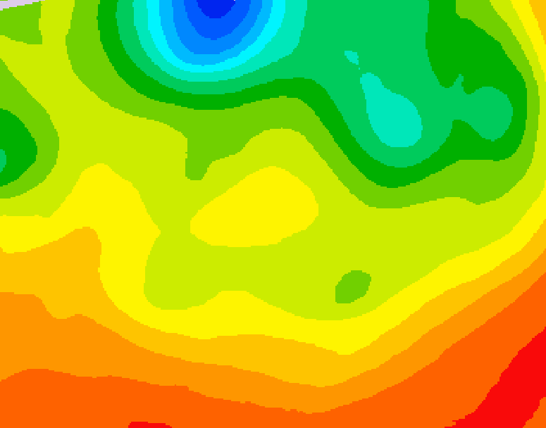 GDPS 500 millibar geopotential height 042 hour forecast chart for Canada based on 2026/06/21 0000Z data