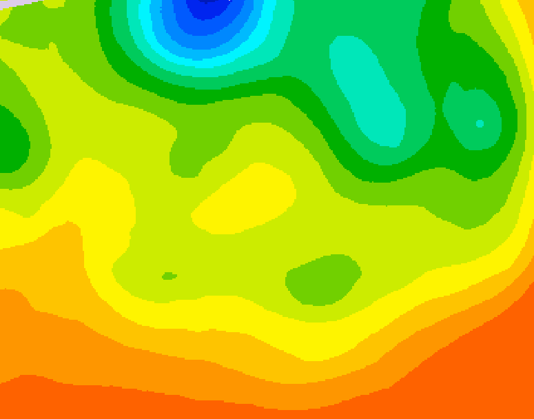 GDPS 500 millibar geopotential height 024 hour forecast chart for Canada based on 2026/06/21 1200Z data