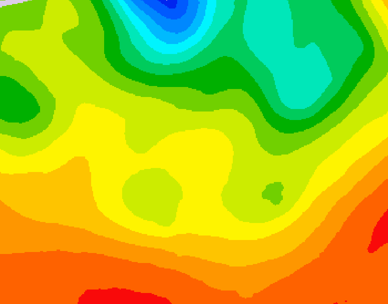 GDPS 500 millibar geopotential height 036 hour forecast chart for Canada based on 2026/06/22 0000Z data