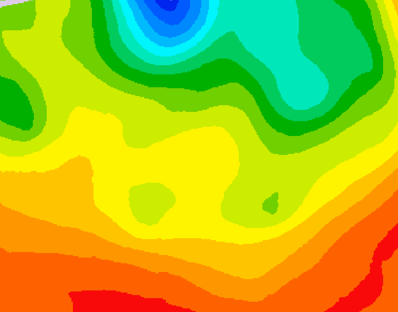 GDPS 500 millibar geopotential height 018 hour forecast chart for Canada based on 2026/06/22 1200Z data
