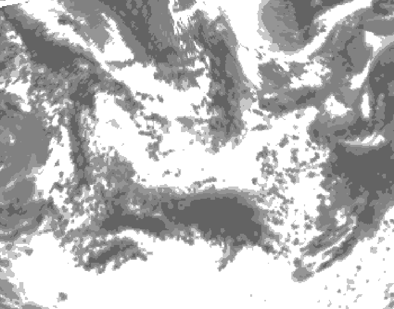 GDPS total cloud 168 hour forecast chart for Canada based on 2026/06/22 0000Z data