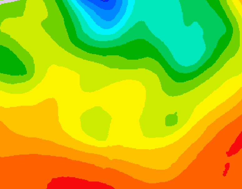 GDPS 500 millibar geopotential height 012 hour forecast chart for Canada based on 2026/06/23 0000Z data