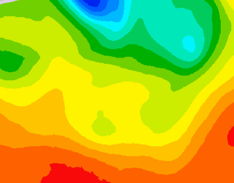 GDPS 500 millibar geopotential height 024 hour forecast chart for Canada based on 2026/06/23 0000Z data