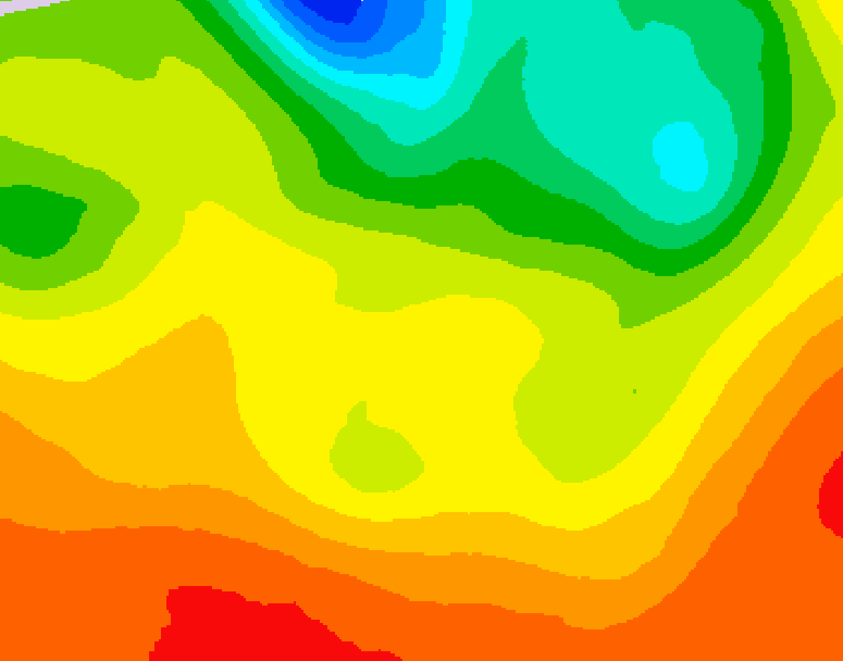 GDPS 500 millibar geopotential height 012 hour forecast chart for Canada based on 2026/06/23 1200Z data