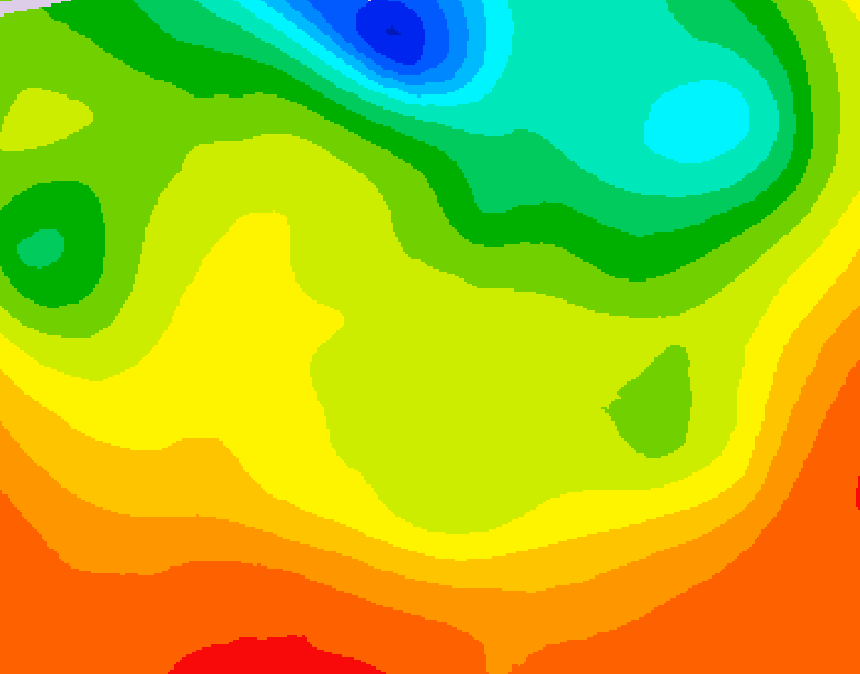 GDPS 500 millibar geopotential height 030 hour forecast chart for Canada based on 2026/06/23 1200Z data