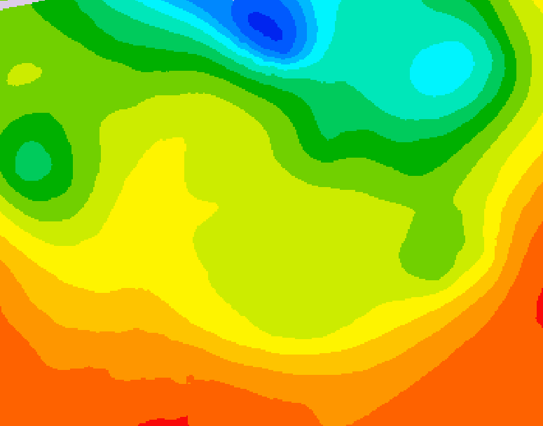 GDPS 500 millibar geopotential height 036 hour forecast chart for Canada based on 2026/06/23 1200Z data
