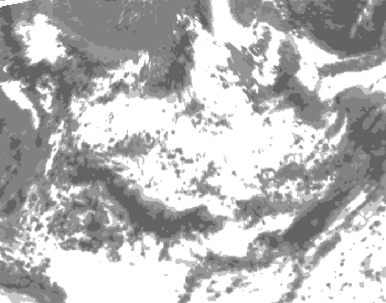GDPS total cloud 102 hour forecast chart for Canada based on 2026/06/23 1200Z data