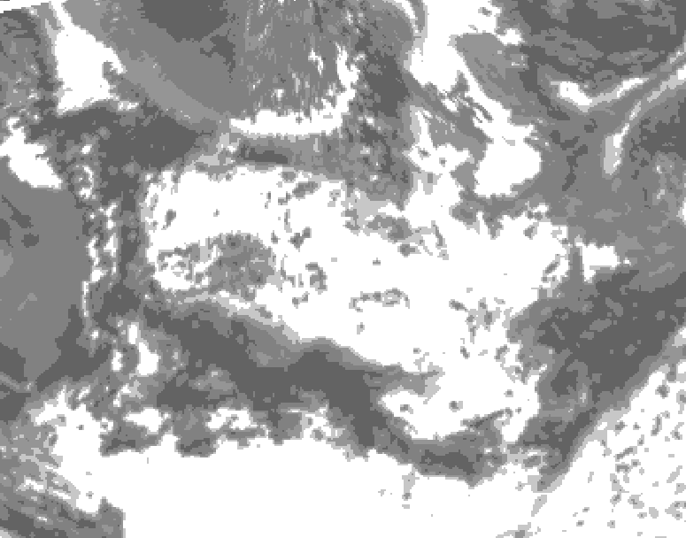 GDPS total cloud 120 hour forecast chart for Canada based on 2026/06/23 1200Z data