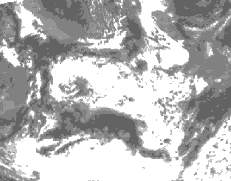 GDPS total cloud 126 hour forecast chart for Canada based on 2026/06/23 1200Z data