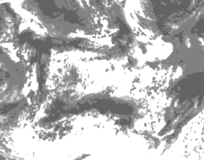 GDPS total cloud 132 hour forecast chart for Canada based on 2026/06/23 1200Z data