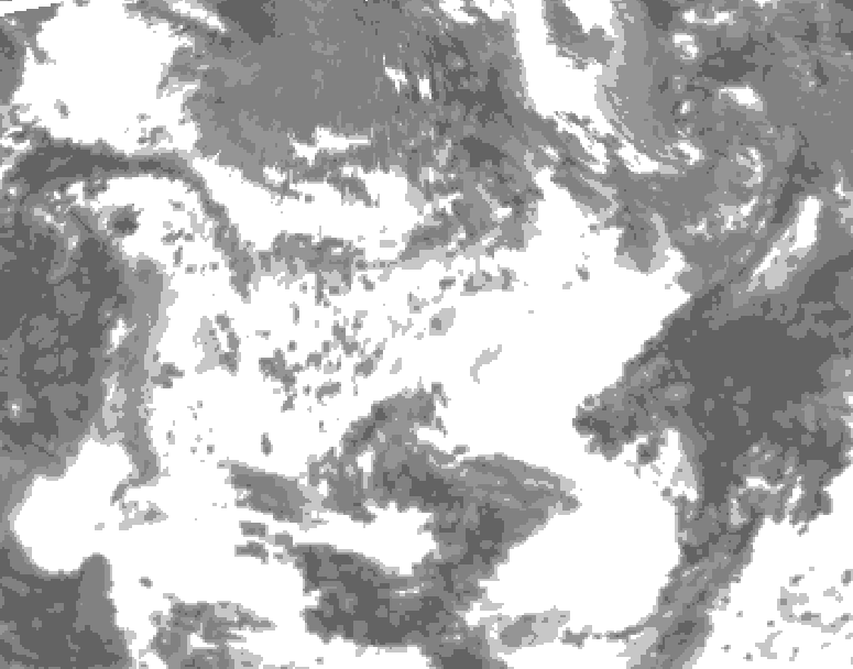 GDPS total cloud 012 hour forecast chart for Canada based on 2026/06/24 0000Z data