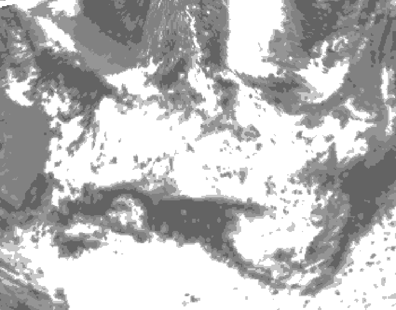 GDPS total cloud 102 hour forecast chart for Canada based on 2026/06/24 1200Z data