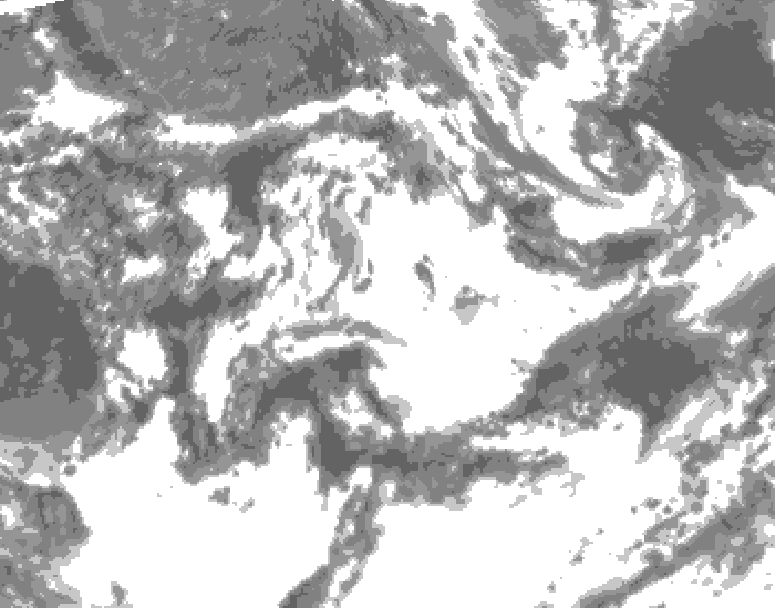 GDPS total cloud 150 hour forecast chart for Canada based on 2026/06/24 1200Z data