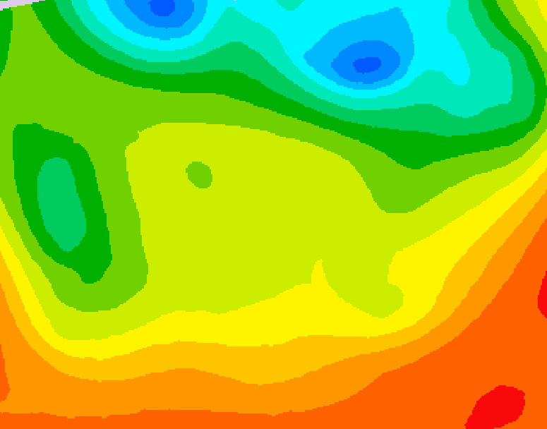 GDPS 500 millibar geopotential height 036 hour forecast chart for Canada based on 2026/06/25 0000Z data