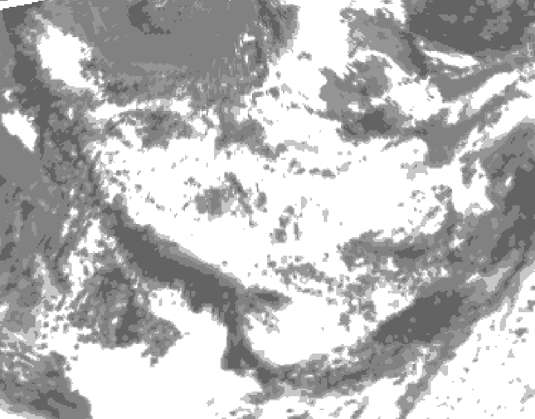 GDPS total cloud 054 hour forecast chart for Canada based on 2026/06/25 1200Z data